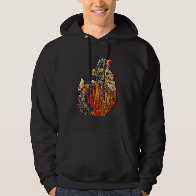 Veste À Capuche Peinture Abstraite Numérique D'un Chat 31 (Devant)