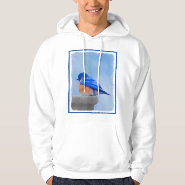 Veste À Capuche Peinture Bluebird - Art original pour oiseaux (Devant)