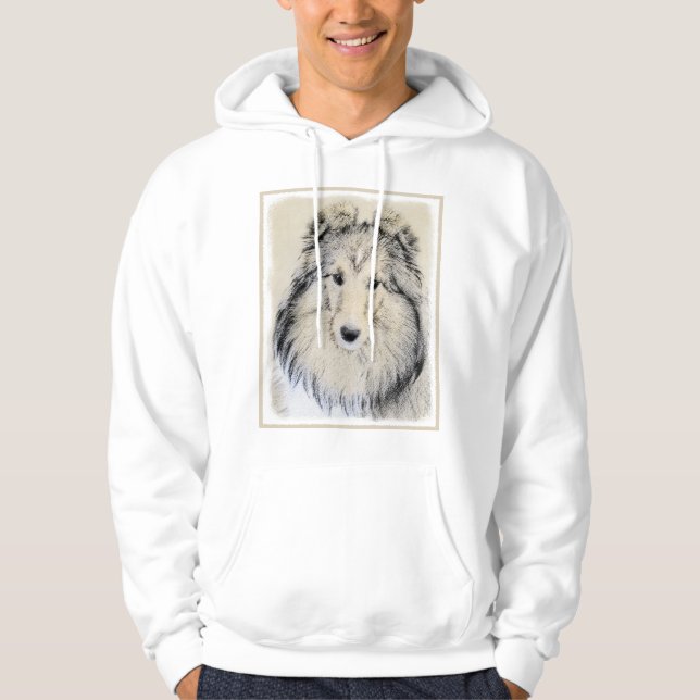 Veste À Capuche Peinture de Berger des Shetland - Art Original de  (Devant)