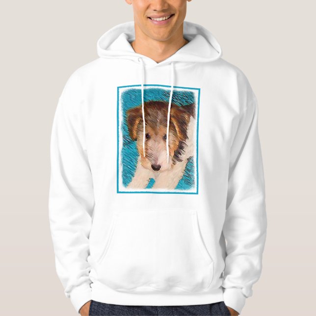 Veste À Capuche Peinture de chiot Terrier Fox - Art de chien origi (Devant)