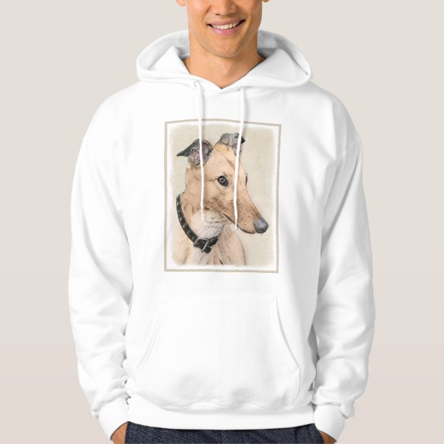 Veste À Capuche Peinture de Greyhound - Joli Art Original de Chien (Devant)
