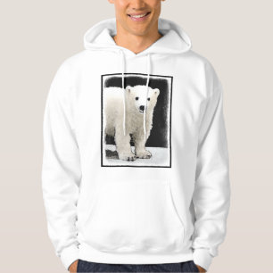 Veste À Capuche Peinture de l'ours polaire - Art original de la fa