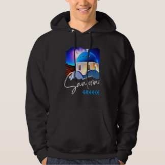 Veste À Capuche Peinture de Santorin Grèce Souvenir de Voyage pour