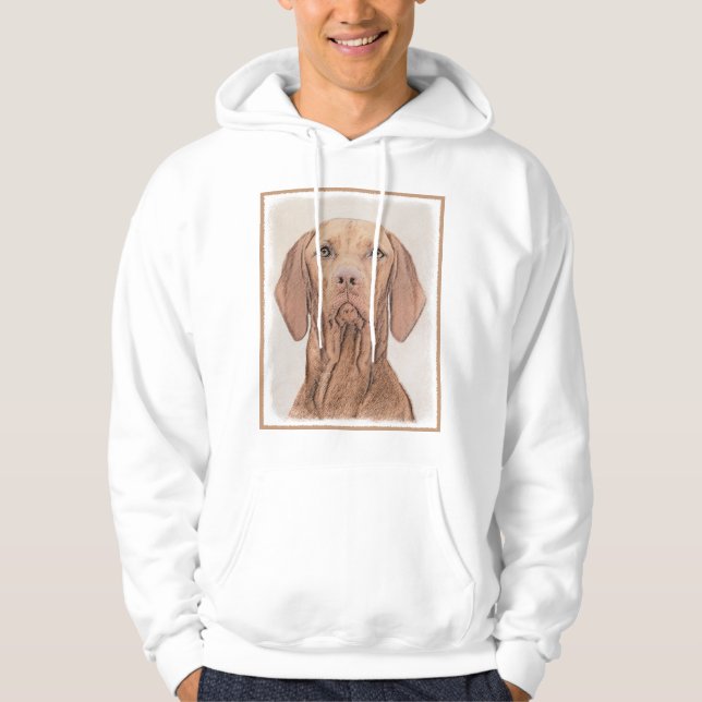 Veste À Capuche Peinture de Vizsla - art original mignon de chien (Devant)