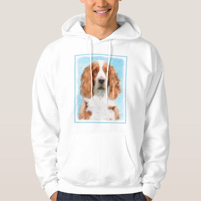 Veste À Capuche Peinture d'espagnol Welsh Springer - Art original  (Devant)
