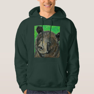 Veste À Capuche Peinture d'ours brun pensif
