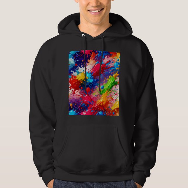 Veste À Capuche Peinture humide colorée design (Devant)
