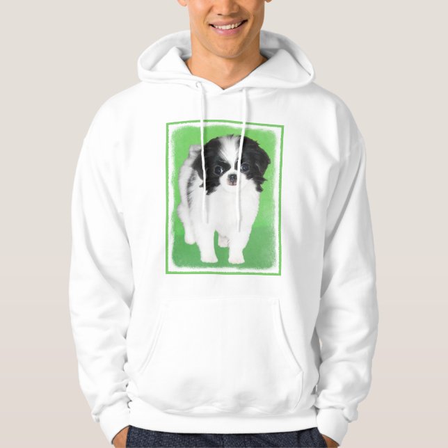 Veste À Capuche Peinture japonaise de chiot - Art original de chie (Devant)