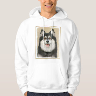 Veste À Capuche Peinture Lapphund Finlandaise - Joli art original 