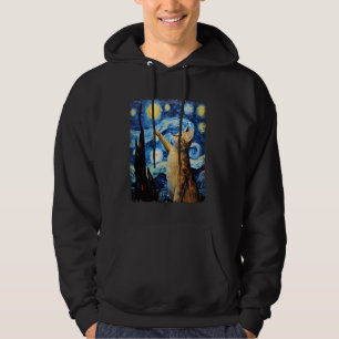 Veste À Capuche Peinture nocturne étoilée Abyssinian Orange Cat