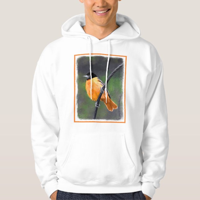 Veste À Capuche Peinture Oriole - Art Oiseau Original (Devant)