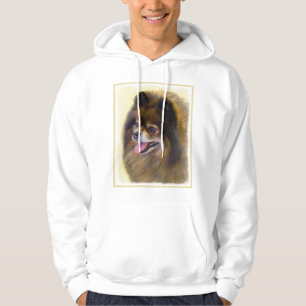 Veste À Capuche Peinture Poméranienne Noir et Tan Art Chien origin