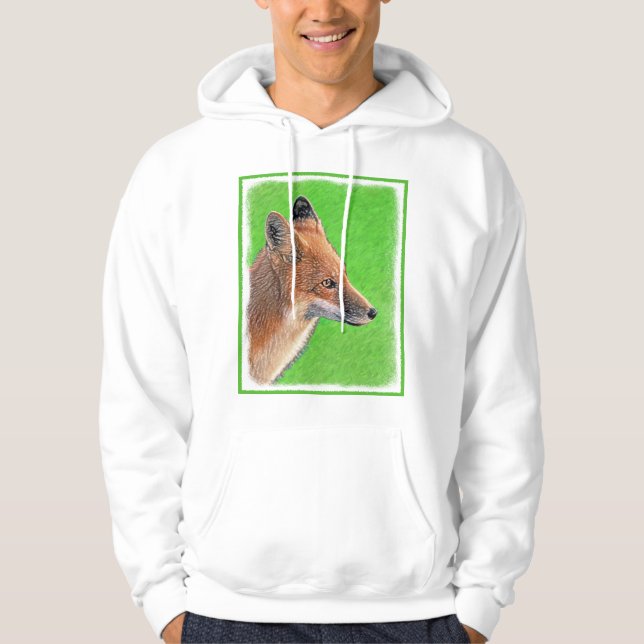 Veste À Capuche Peinture Red Fox - Art original de la faune (Devant)
