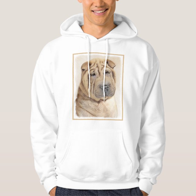 Veste À Capuche Peinture Shar Pei - Cute Original Chien Art (Devant)
