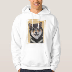 Veste À Capuche Peinture Shiba Inu (Noir et Tan) - Art Chien