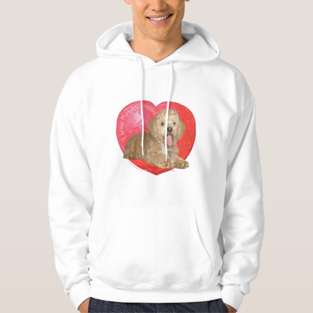 Veste À Capuche Pékinois / Croisement Caniche Saint-Valentin (Devant)