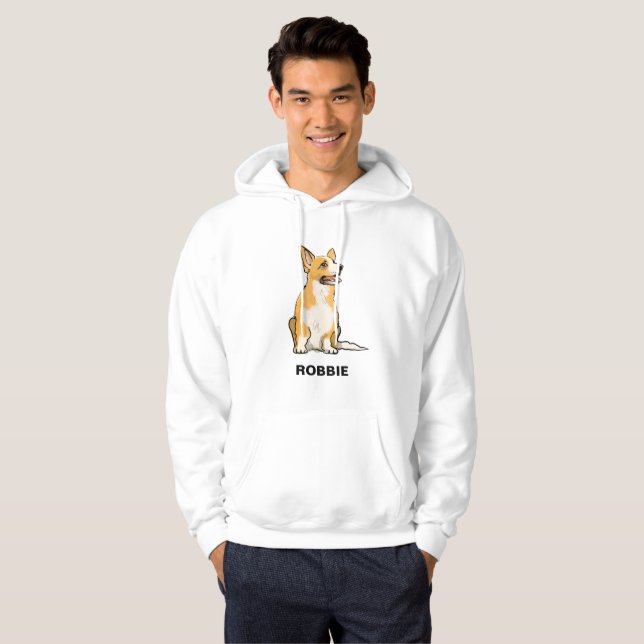 Veste À Capuche Pembroke de corgi de chien (Devant entier)