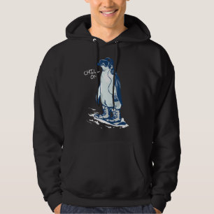 Veste À Capuche Penguin Snowboard Écouter De La Musique Et Du Refr
