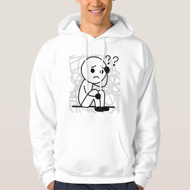 Veste À Capuche Pensée profonde dans un monde silencieux.  (Devant)