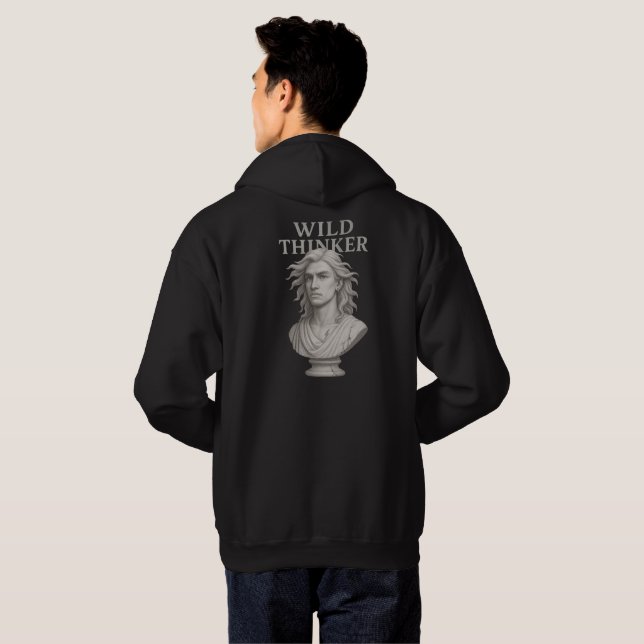 Veste À Capuche Penseur Sauvage – Esprit Classique Déchaîné (Dos entier)