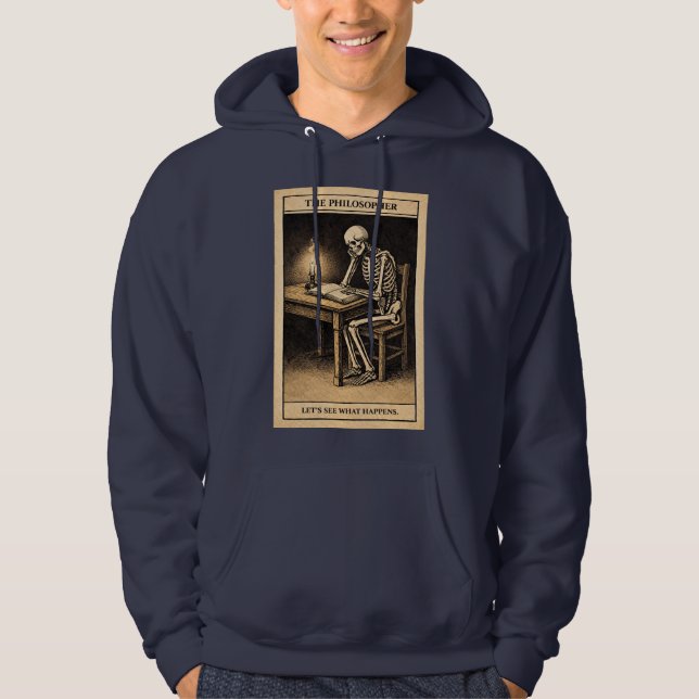 Veste À Capuche Penseur squelette (Devant)