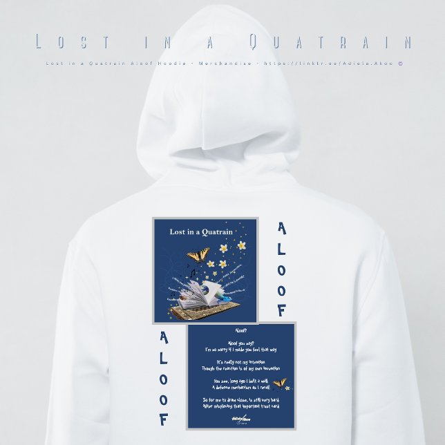 Veste À Capuche Perdu dans un quasi-train par Adiela Akoo - 'Aloof (Lost in a Quatrain Aloof Hoodie by Adiela Akoo. Shop my store for more fab poetic finds & gr8t gifts)