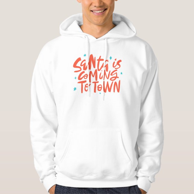 Veste À Capuche Père Noël arrive à Town Holiday Design (Devant)