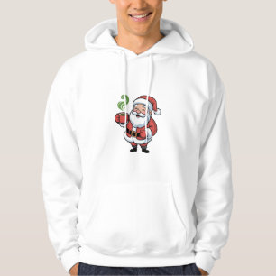 Veste À Capuche Père Noël buvant un Noël Matcha