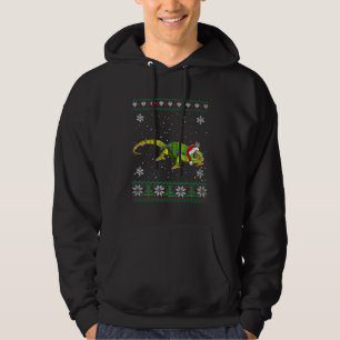 Veste À Capuche Père Noël Chameleon Doux moche Animaux de Noël Paj