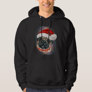 Veste À Capuche Père Noël drôle Chien Pug Noël