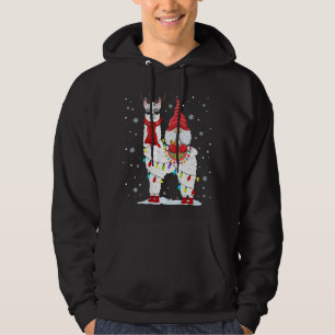 Veste À Capuche Père Noël Gnomes Riding Llama Reindeer Noël Lumièr