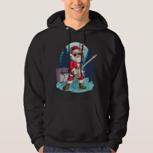 Veste À Capuche Père Noël jouant de la guitare drôle de rock de No