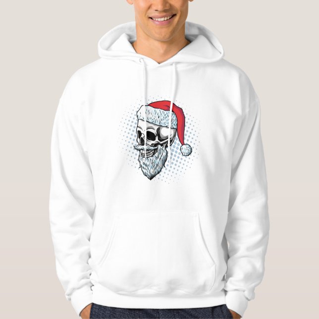 Veste À Capuche Père Noël Skull Claus : Festive Fusion Tee (Devant)