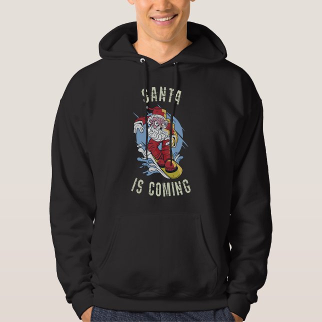 Veste À Capuche Père Noël vient en snowboard (Devant)
