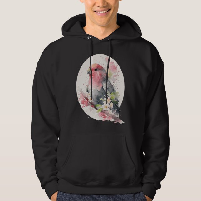 Veste À Capuche Perroquet Fleur de Cerisier Japonais Sakura Perruc (Devant)