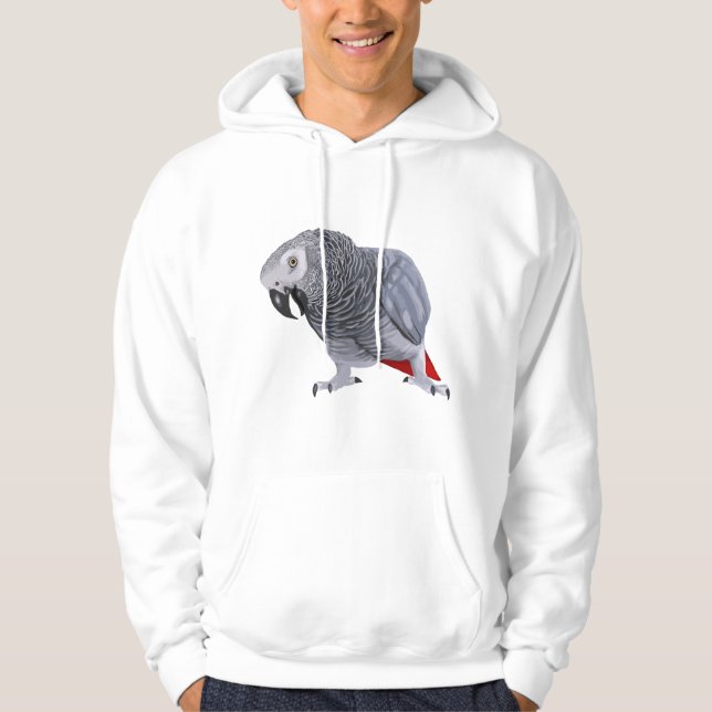 Veste À Capuche Perroquet Gris Africain (Devant)