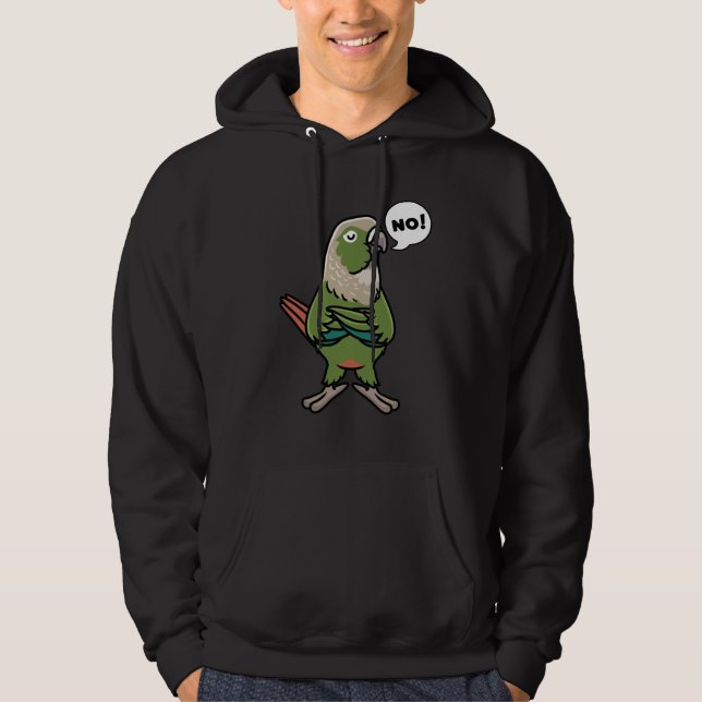 Veste À Capuche Perruche verte Conure à jouet vert (Devant)
