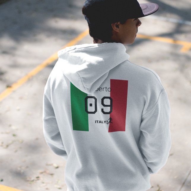 Veste À Capuche Personalized Italy National Tricolor Soccer  (Créateur téléchargé)