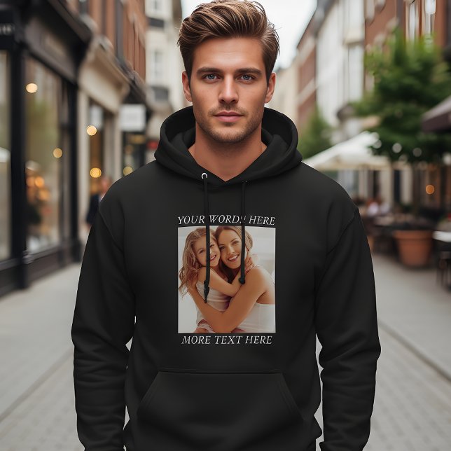 Veste À Capuche Personalized Photo Hoodie with Custom Wording (Créateur téléchargé)