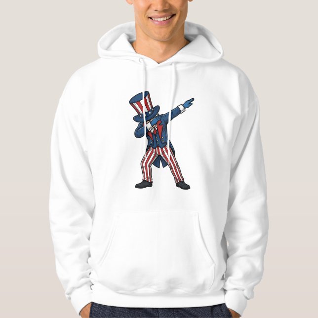 Veste À Capuche Personnage patriotique Dabbing Design vectoriel vi (Devant)