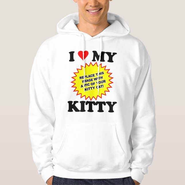 Veste À Capuche PERSONNALISABLE J'aime mon chat (Devant)