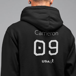 Veste À Capuche Personnalisé Monochromatique Athlète Américain Gra