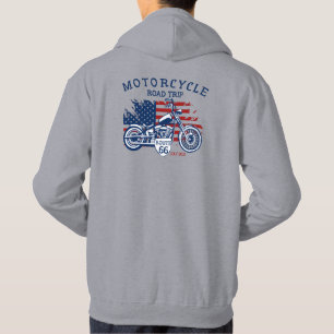 Veste À Capuche Personnaliser Circuit Moto Route 66 Drapeau USA 