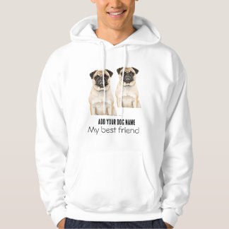 Veste À Capuche Personnalisez les chiens pug