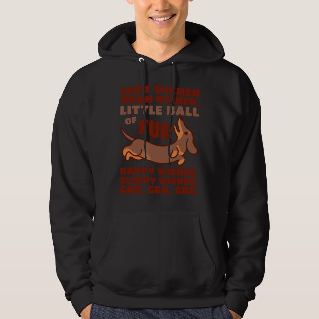 Veste À Capuche Petit ballon de fourrure chien teckel chaud et dou (Devant)