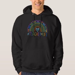 Veste À Capuche Petit Mains Vie de l'enseignant Coloré Arc-en-ciel