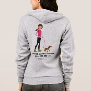 Veste À Capuche Petite Fille Et Chien Brown - Services De Promenad