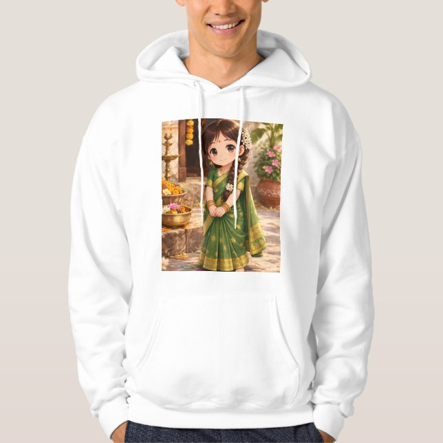 Veste À Capuche Petite Grâce en vert (Devant)