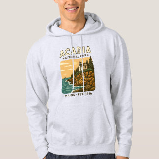 Veste À Capuche Phare d'Acadia Vintage Maine Parc National