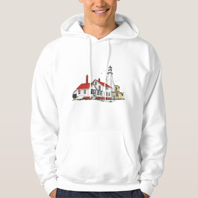 Veste À Capuche Phare de White Fish Point Michigan (Devant)